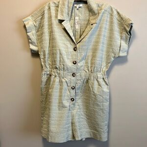 NWT Madewell Seersucker Camp Romper
